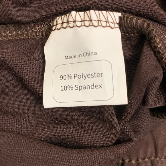 💰Tarse Silky Chocolate Brown Loose Yoga  Lounge  Flowy Cropped Pants - Size L - Picture 9 of 10